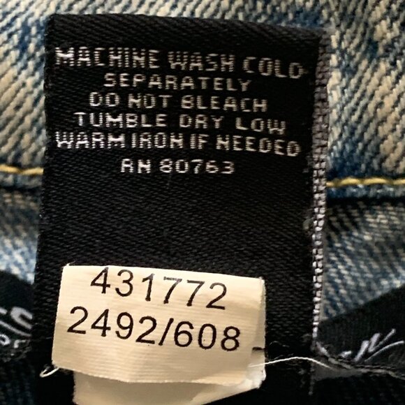 VTG London Jean Cropped Denim Blazer-Jacket Blue Stonewash XS #36K - Picture 9 of 9